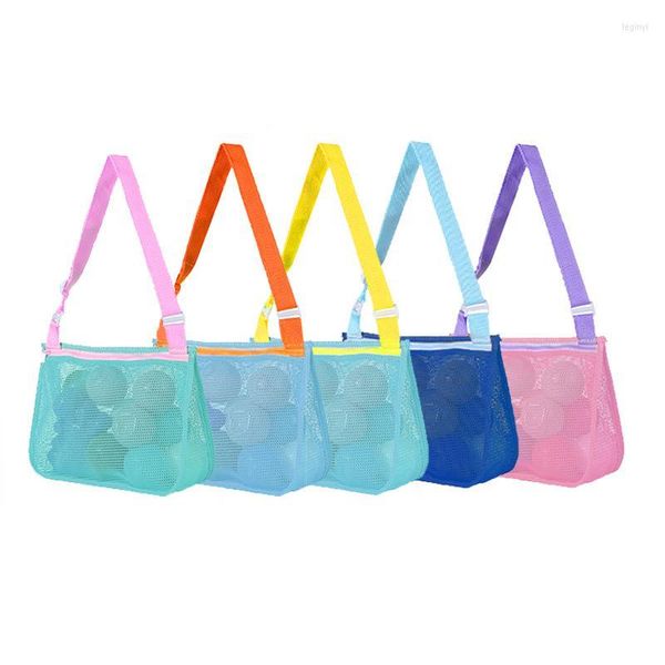 Sacs de rangement 1Pc créatif été en plein air voyage enfants plage maille sac une épaule sac à dos jouet vêtements coquille