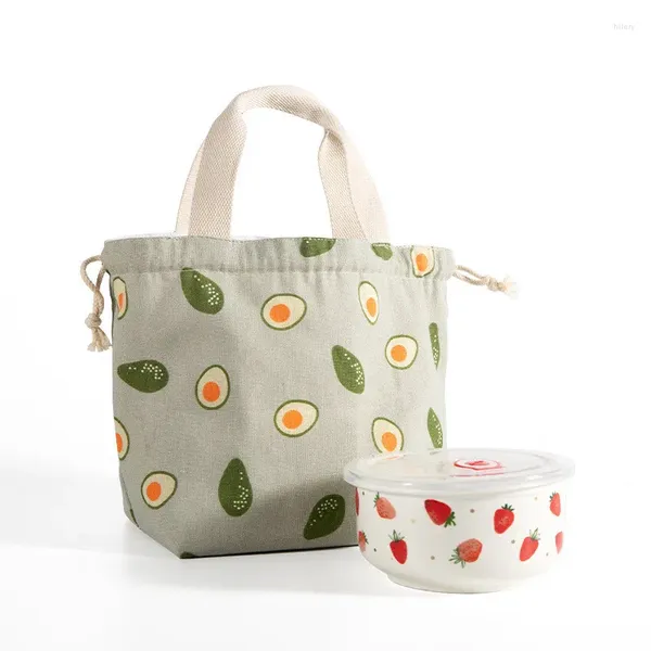 Sacs de rangement 1pc Eco réutilisable Avocado Modèle à crampons Bento Bento Boîte fourre-tout