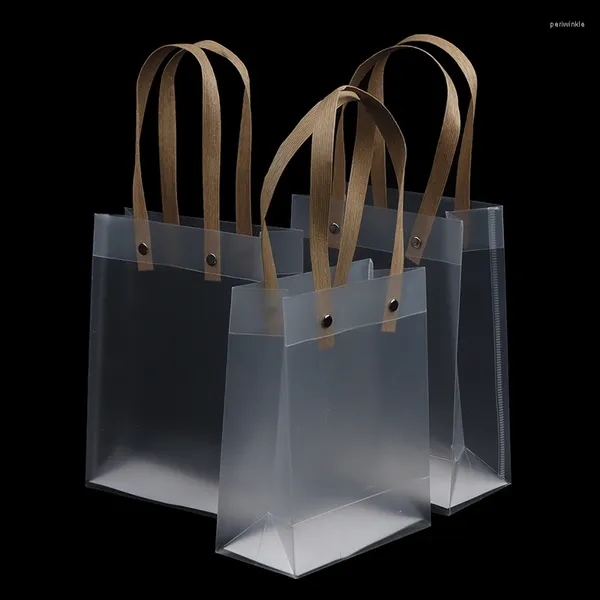 Sacs de rangement 1pc sac givré semi-transparent PVC PP sac à main cadeau de Noël emballage bonbons bijoux fleurs