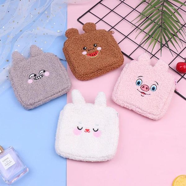 Sacs de rangement 1pc Mini Cartoon Sancity Pad Sac Small Dames Cosmetic Girls Portable Girls Lipstick Coin pour femmes