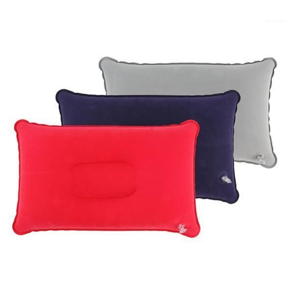 Bolsas de almacenamiento 1 UNID al aire libre portátil plegable almohada inflable almohada de doble cara cojín para avión de viaje El mundo