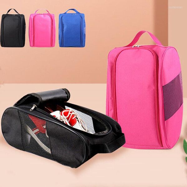 Bolsas de almacenamiento 1 unid Mini bolsa de zapatos de golf portátil Portador de nylon Soporte de pelota de golf Paquete de bolsa transpirable ligera Accesorios deportivos