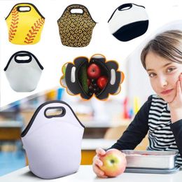 Opbergtassen 1 st 1 draagbare neopreen lunchzak thermisch geïsoleerde Bento Box Dinner Picnic School Container Pouch Kid Food Cooler BA J2Q8