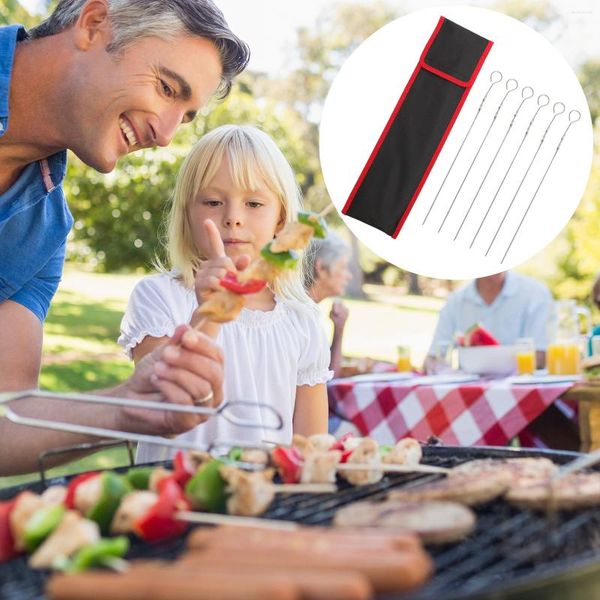 Sacs de rangement 1PC Sac de brochette portable Argenterie Réutilisable Grill Grill Tool Carry Barbecue