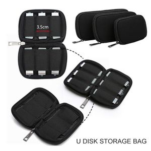 Sacs de rangement 1pc S/M/L sac pour clés USB étui organisateur avec fermeture à glissière voyage antipoussière antichoc Portable