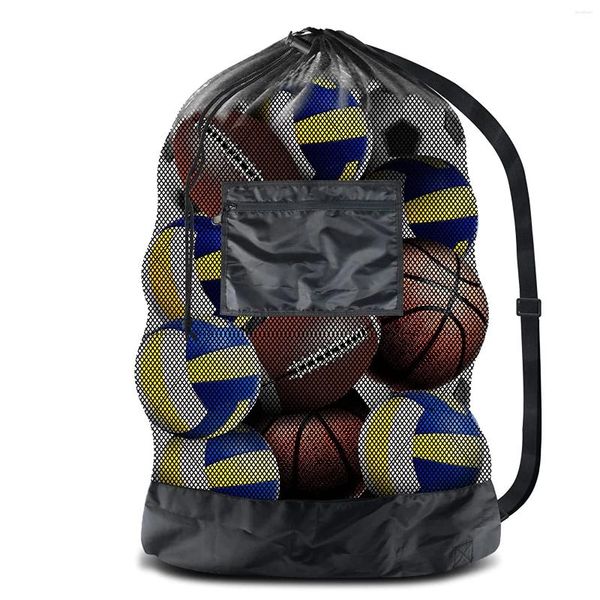 Bolsas de almacenamiento 1pc súper gran capacidad bolso neto baloncesto baloncesto portátil de fútbol rugby voleibol de béisbol
