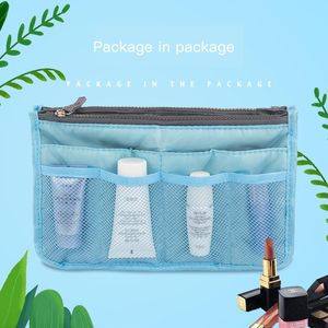 Sacs de rangement 1 pièces sac cosmétique organisateur insérer femmes Nylon voyage sac à main sac à main grande capacité maquillage