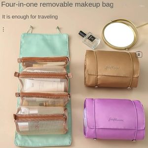 Sacs de rangement 1pcs Sac de cosmétique de voyage pour femmes Maux de fermeture éclair SPCECH SPCECH MADIELLE PLIBLE NYLON CORDE