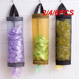 Sacs de rangement 2/4/6pcs Accueil Sac d'épicerie Support mural Distributeur en plastique suspendu poubelle poubelle cuisine