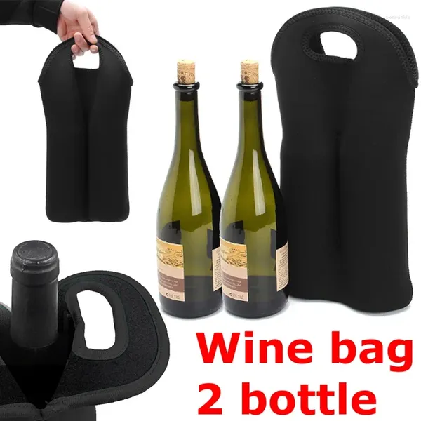 Sacs de rangement 2 bouteilles en néoprène Bouteille de bouteille de bouteille de bouteille portable refroidisseur à vin protéger le support de refroidissement de la bière de couverture isolée