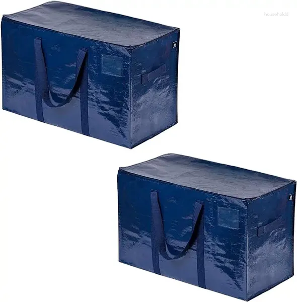 Sacs de rangement 2 boîtes de déménagement pack emballage collégial avec les couvercles des bacs lourds extra grandes poignées robustes à glissière