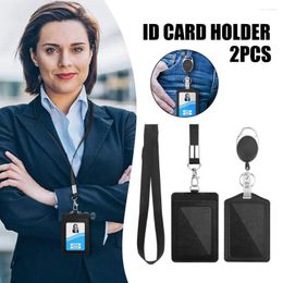 Sacs de rangement Lot de 2 porte-cartes d'identité avec tour de cou et enrouleur de badge rétractable pour bureau, école, exposition, fournitures VC