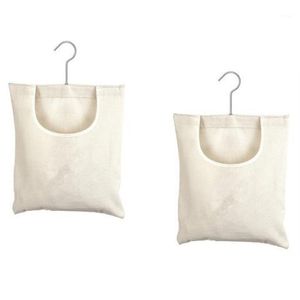 Sacs de rangement 2 pièces poche pour pince à linge-peut contenir des épingles à linge de différentes tailles, les crochets peuvent être suspendus et glisser facilement, ouverture extra large