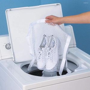 Opbergtassen 2 pc's wasgoed wasmachine met mesh trainers sneaker elastische riem eenvoudige installatie voor schoenen thuis gebruik polyester droger
