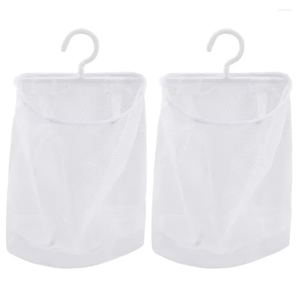 Bolsas de almacenamiento 2 pcs bolso de malla cebolla soporte de cocina cestas de lavandería colgando para la bolsa de la bañera con la red de secado de colgante ajo