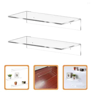 Bolsas de almacenamiento 2 PCS Estante Estante flotante de plástico Soporte de exhibición Estantes transparentes Pared de baño