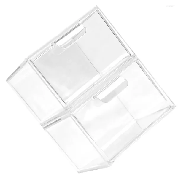 Bolsas de almacenamiento 2 PCS Receptáculo transparente Cajonero Organizador de cajones pequeños Mapeándose de plástico acrílico Bins de baño