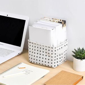 Sacs de rangement 20 16 13 cm pliable divers panier à linge mignon impression cosmétiques conteneur coton lin organisateur de bureau