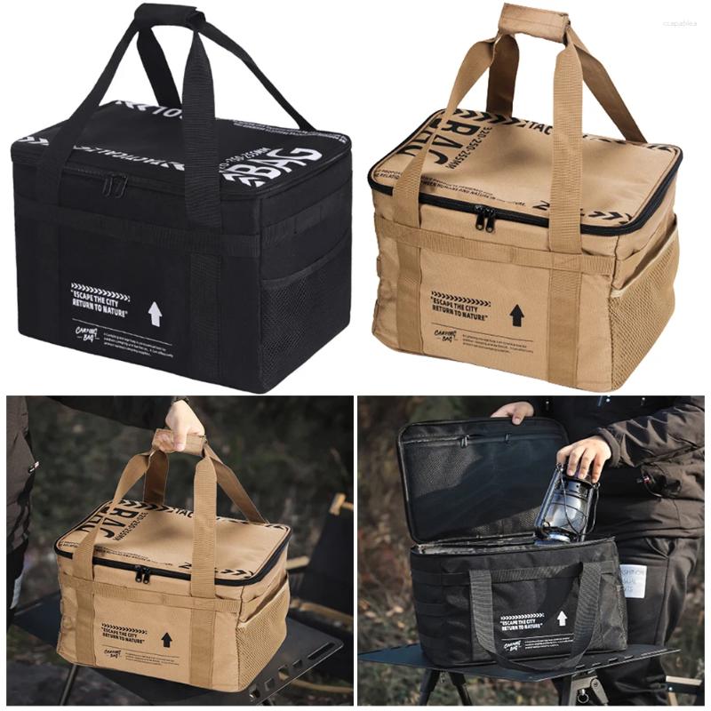 Sacs de rangement 20 L Sac de pique-nique Ustensiles de cuisine portables de grande capacité avec poignée pour voyage de route de plage