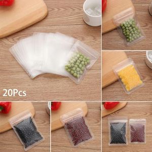 Sacs de rangement 20 pièces en plastique Transparent auto-scellant mat fermeture à glissière sac d'emballage pochettes refermables