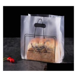 Bolsas de almacenamiento 2000 unids / lote Bolsa de plástico para hornear Tarta de huevo Embalaje de sushi Pan Pastelería Desechable Tote para llevar Regalo Entrega de gota Dhuz9