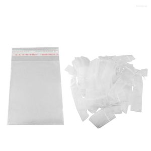 Opbergzakken 200 stcs heldere zelfklevend 7 x 13 cm schil en afdichting plastic 100 pc's vouwen handventilator zakje