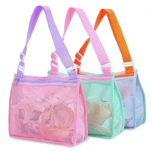 Opbergzakken 2022 Opvouwbare Shell Bag Beach Toys Mesh Kids Toy Pouch Swimming Draagbaar