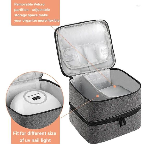 Sacs de rangement 2024 Double couche sac de vernis à ongles cosmétique étui portable portable débutants conteneur de transport organisateur à domicile