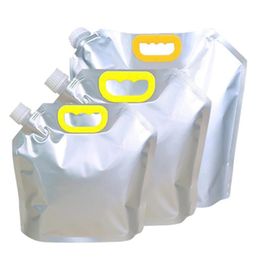 Bolsas de almacenamiento 20 unids Impresión personalizada Plástico Stand Up Papel de aluminio 1L 1/5L 2L Agua Líquido Bebida Jugo Embalaje Bolsas de pico Wit248U