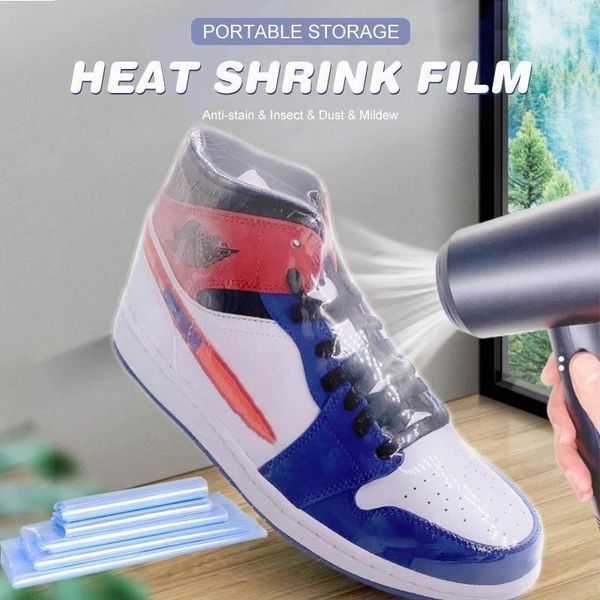 Sacs de stockage 20pcs PVC film thermorétractable sac au détail emballage scellé en plastique transparent chaussure cadeau cosmétique