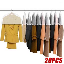 Sacs de rangement 20pcs vêtements de voyage couvre vêtement costume protecteurs épaule placard vêtements protecteur suspendu manteau tissu poussières stockage