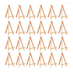 Opbergtassen 24 Pack mini -houten display Easel ezels ingesteld voor schilderijen ambachtelijke kleine acrylolieprojecten