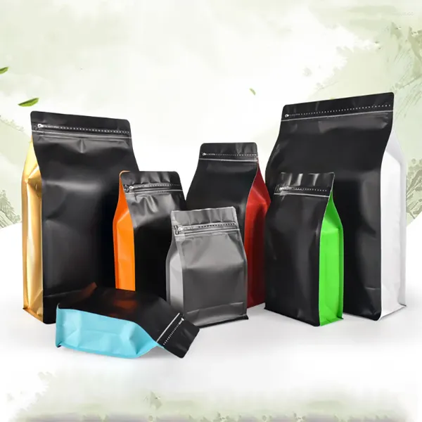 Sacs de rangement 25pcs 250g 500g 1 kg Mablack à la mode et coloré avec soupape T-Zipper Roast Coffee Bilmaging Sac d'emballage