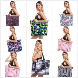 Sacs de rangement 2In1 pliable grand sac fourre-tout étanche avec fermeture éclair pour plage voyage salle de sport et natation femmes mode Shopping épaule