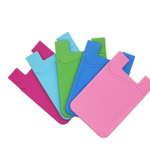 Sacs de rangement 2 pièces Silicone téléphone portable poche arrière 10 couleurs femmes hommes porte-cartes doux élastique antidérapant cellulaire bâton adhésif support