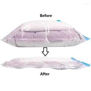 Bolsas de almacenamiento 2 piezas bolsas de vacío para ropa borde transparente plegable organizador comprimido espacio de viaje para ahorro