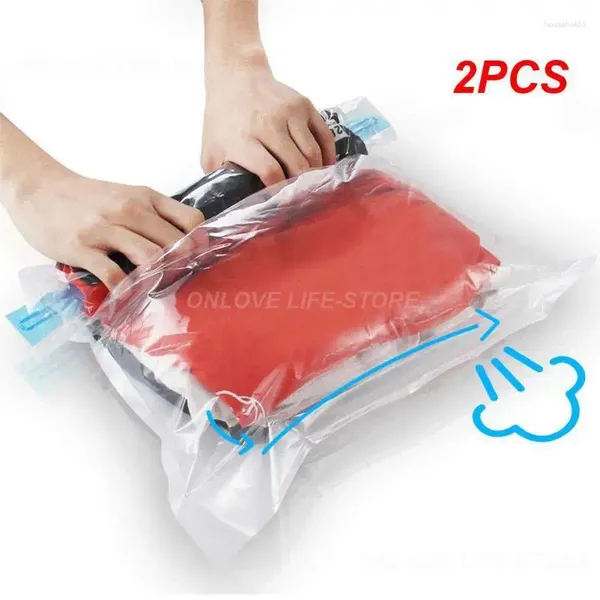 Bolsas de almacenamiento 2pcs bolsa de compresión de vacío sellar el paquete de bolsos Storge Storge Space Saver