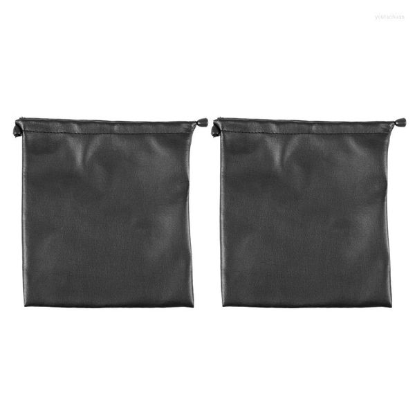 Sacs de rangement 2x PU cuir souple sac pochette pour autour des écouteurs AE TP-1 DJ casque noir