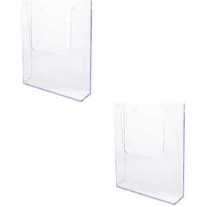 Opbergtassen 2x tekenhouder wandbestand Organisator Literatuurrekken Montaged Acryl Box Display Rack