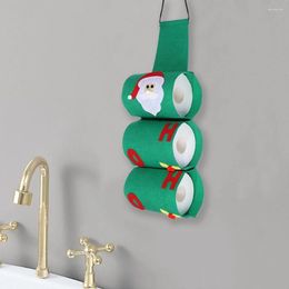 Sacchetti portaoggetti Sacco di carta in rotolo a 3 strati Copriwater Babbo Natale Decorazione festiva Porta asciugamani in feltro per asciugamani