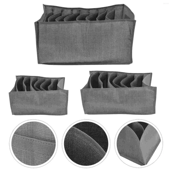 Bolsas de almacenamiento 3 PCS Caja de láminas de cama Organizador Ropa de tela Underware Organizadores de casas