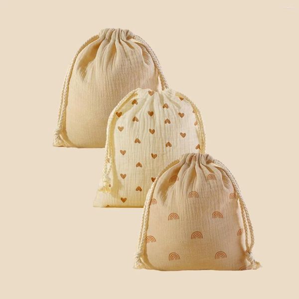 Bolsas de almacenamiento 3 PCS Muslin Corredor colgante de bolsillo para bebés Pañal para pañales