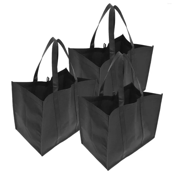 Bolsas de almacenamiento 3 PCS Bag de compras no tejidas Comestibles Oxford Handbag Tote Fabrics Regalo Gran capacidad Capería reutilizable de comestibles