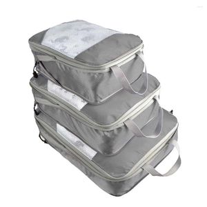 Opbergzakken 3 stuks / set Reiscompressie-organizer voor nette en ruimtebesparende handtasverpakkingsbenodigdheden