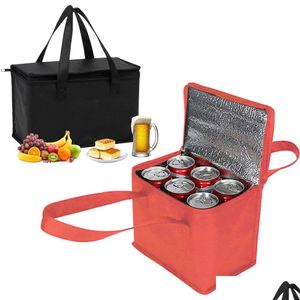 Bolsas de almacenamiento 3 Tamaño Capacidad Reutilizable Insated Entrega de alimentos Bolsa más fresca Bbq Comida Comestibles Totalizador Hoja de hojalata Picnic para y frío al aire libre Ca DH0QZ