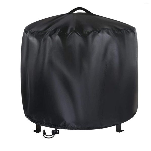Bolsas de almacenamiento 3 tamaños Cubierta impermeable para fogatas para patio Protector UV negro Parrilla Refugio para barbacoa Jardín al aire libre Patio Cubiertas para muebles con dosel redondo
