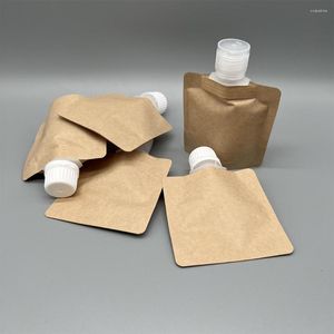 Opbergzakken 30 ML/50 ML/100 ML 50 stks Kraftpapier Refill Uitloop Pouch Vloeibare Draagbare verpakking Zak Blank Sample