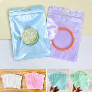 Sacs de rangement 30pcs Plastic réutilisable avec sac d'étanchéité macaron transparent pour emballage enveloppe d'affichage de vente au détail de bijoux de bricolage