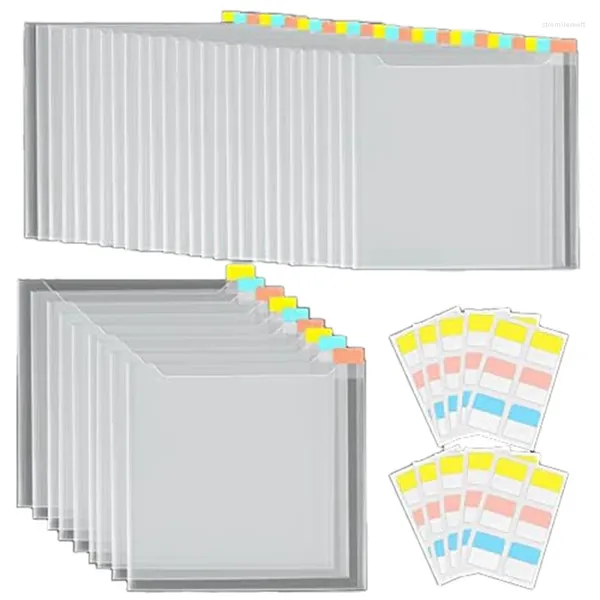 Sacs de rangement 36 PCS Organisateur de papier d'album avec 60pcs Tabs d'index collant pour maintenir 6x6 pouces