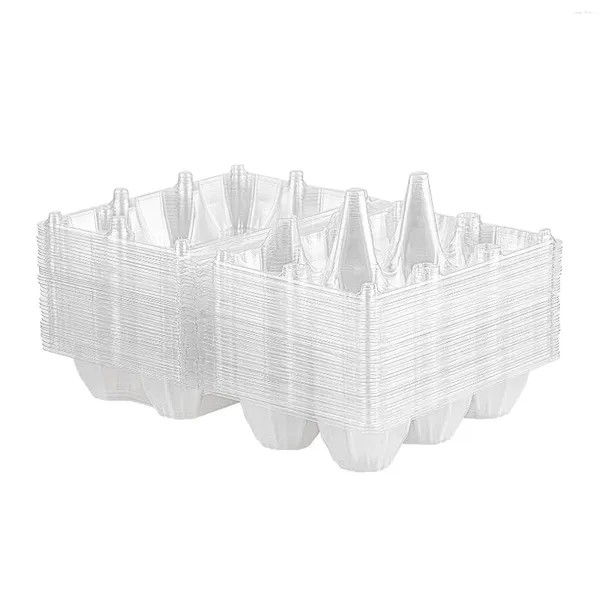 Sacs de rangement 36pcs cartons d'oeufs transparent plateau de conteneur en plastique pour réfrigérateur de pâturage familial 6 grilles